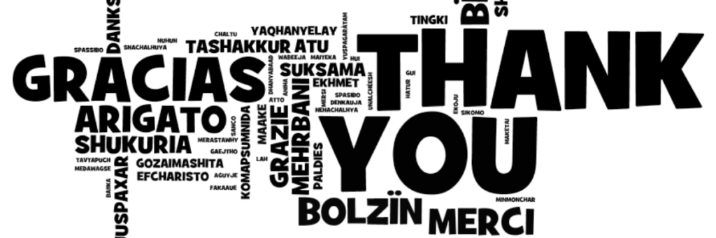 Słowo "dziękuję" w różnych językach. Autor: woodleywonderworks, CC BY